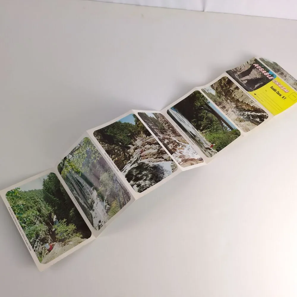 Ausable Chasm‎ New York 1960s Fold-Out Postcards Unused Caverns Caves NY Tourism
